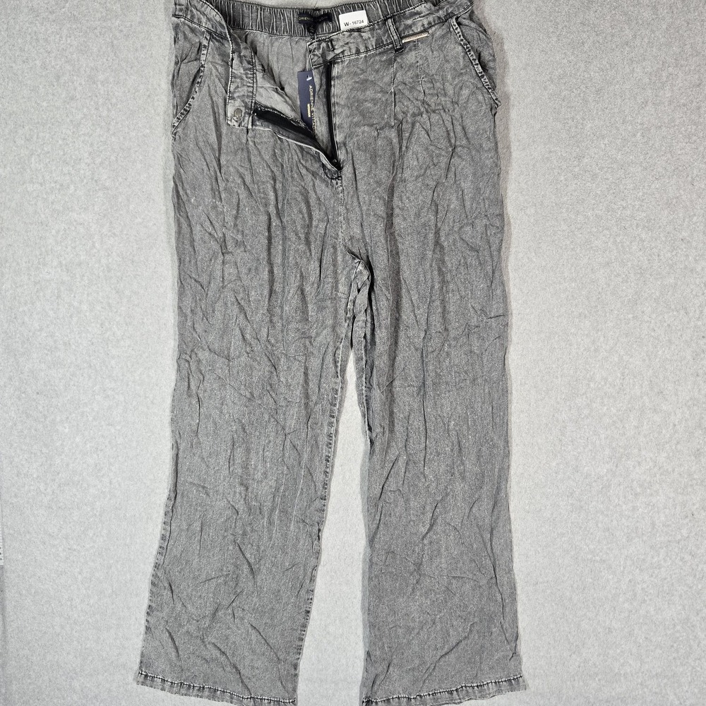Adrienne Vittadini Women Pants L Gray Dress Pants Wide-Leg 28" Inseam NWT